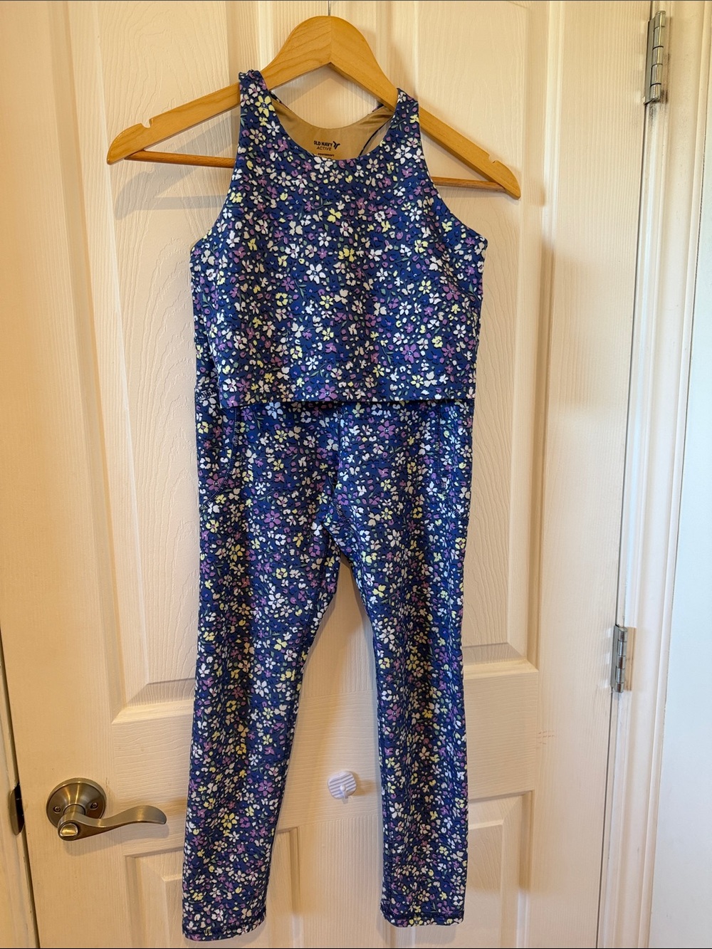 Old Navy Active PowerSoft Floral Leggings Crop Top Set L